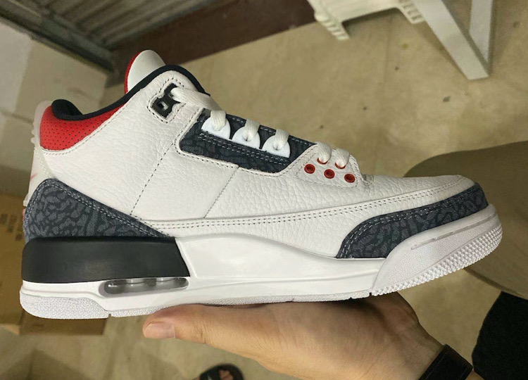 Air Jordan 3 SE Denim White Black Red Shoes